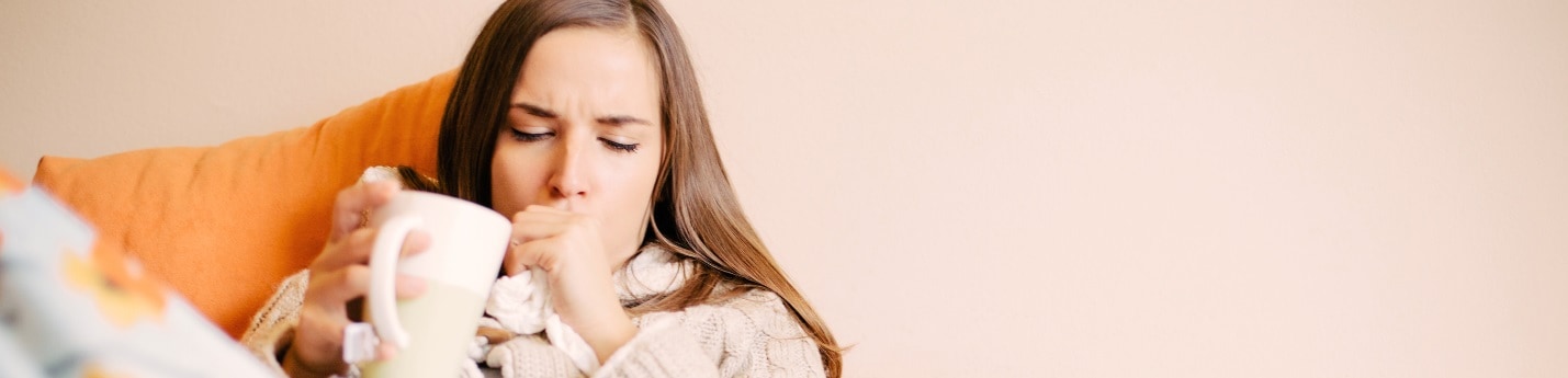 Woman coughing